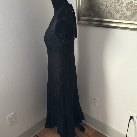 J. Crew Embroidered black 100% cotton halter midi dress Sz 6 - Picture 3 of 8